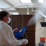 Dr. Chris Pickel Using Disinfecting Fogger